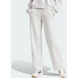 adidas Damen Essentials Small Logo Feel Cozy Open Hem Pants, Light Grey Heather/White, M