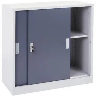 Mendler Boston Aktenschrank 90x90x45 Grau/Grün