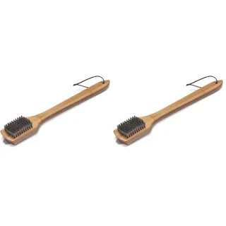 Weber 6464 Grillbürste mit Bambusholzgriff, 46 cm, Grillreinigung, Holzkohlegrill, schwarz (Packung mit 2)