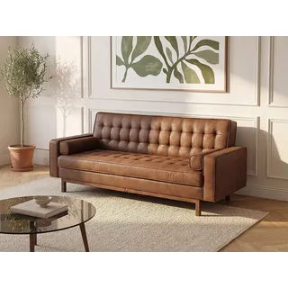 Schlafsofa Klappsofa - Microfaser - Vintage-Optik - Braun - ELEANOR II
