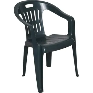 Dmora - Gartenstühle Bisceglie, Gartensitz, Für drinnen und draußen, Mit Armlehnen und stapelbar, Made in Italy, 56x55 h78 cm, Grün