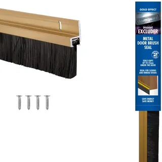 Stormguard Aluminium Türdichtung 914mm Gold - Heavy Duty Metallic Zugluftstopper mit Polypropylen Bürsten - Warm halten, Kälte draußen, Stromrechnung senken