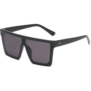 YAMEIZE Übergroße Vintage-Sonnenbrille für Damen UV400-Schutz Trendy Square Eyewear Outdoor (Schwarz)