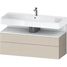 Duravit Qatego Waschtischunterbau, 1 Auszug und 1 Schublade, 1190x470x590mm, Nische Weiß Matt, QA4396018, Farbe: Taupe Supermatt/mit Nischenbeleuchtung