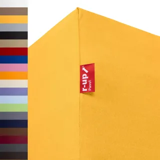 r-up Passt Spannbettlaken 120x200-130x200 Sonnengelb | 100% Baumwolle, 130 g/m2 Tuchgewicht, bis 35cm Höhe, viele Farben, OEKO-TEX, stressfrei auch für Boxspringbetten