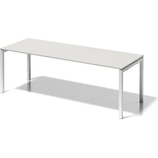 BISLEY Cito Schreibtisch, 740 mm höhenfixes U-Gestell, Metall, Gw396 Dekor Grauweiß, Gestell Verkehrsweiß, 80 x 220 x 85 cm