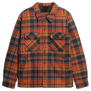 Superdry Surplus Check Quilt Überhemd - Navy Gold Check - XL