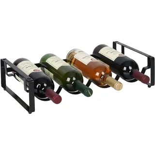 Relaxdays Weinregal 9,5 x 40 x 20 cm Schwarz
