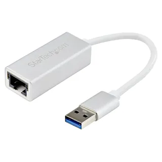 StarTech.com USB 3.0 auf Gigabit Netzwerk Adapter - Schickes Aluminium Design für MacBook, Chromebook oder Tablet - Native Treiber Unterstützung - Silber, Kabelgebunden, USB, Ethernet, 2000 Mbit/s, Silber - Silber