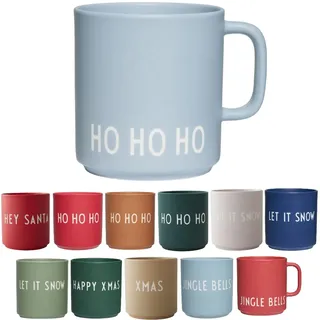 Design Letters Kaffeebecher mit Henkel | Ideal als Weihnachtsgeschenke für Frauen, Männer, Weihnachtsdeko, Tischdeko | Lieblingsmensch Geschenk | Porzellan Kaffeetasse | Tasse mit Spruch HOHOHO 250 Ml