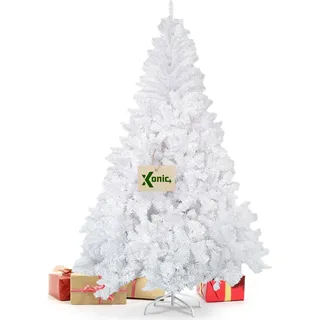Xonic® Claus weißer künstlicher Weihnachtsbaum 210cm – Dichter Tannenbaum Weiß - Christbaum - Weiß