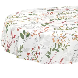 ANRO Wachstuchtischdecke Oval 180 x 140 cm Natur
