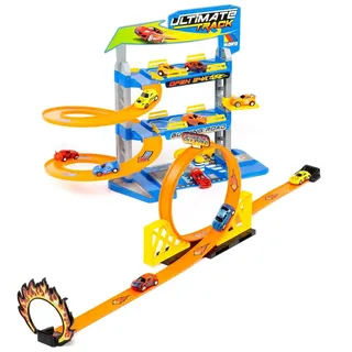 MOLTO | 3 Stockwerke Parkhaus mit Doppelschleife und Zubehör | Spielzeugauto | Kinderspielzeug | 3 Jahre alt