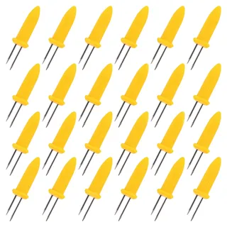 OFFCUP BBQ Mais Halter, 24pcs Edelstahl Maiskolben Spieße | Twin Prong Maiskolbenhalter, Maiskolbenhalter Mais Picks für BBQ Maiskolben Grillzubehör Corn Holders Schaschlikspieße
