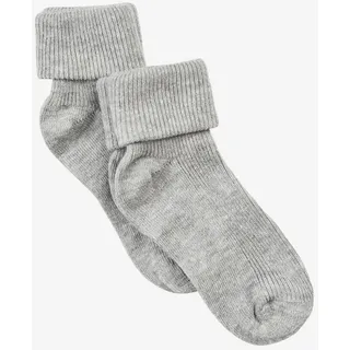 Minymo Baby rib Sock w. Fold (2-pack) light grey melange (130) 15\18
