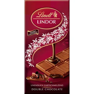 Lindt Lindor Double Chocolate, Tafel, zartschmelzender Füllung, 100g