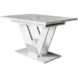 Mirjan24 Dubai 120 x 76 x 80 cm Marmor Bianco/Weiß Hochglanz