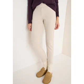 Leggings CECIL, Damen, Gr. XXL (46), N-Gr, oat milk beige, Web, Obermaterial: 90% Polyester, 10% Elasthan, unifarben, slim fit lang, Hosen Leggings, Velourleggins mit elastischem Bund