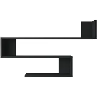 [en.casa] Wandregal Kitee 120 x 71,5 x 14,5 cm Schwarz