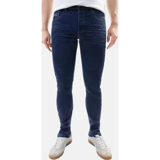 Jaylvis Feine Chino Jeans mit Design Falten und Kontrastnähten Twill Denim Hose Größe: 30W - Dunkelblau