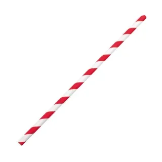 NATURESTAR Classic Papier-Trinkhalme, gestreift, 19,7 cm, 100% biologisch abbaubare, ungebleichte Strohhalme aus Papier, 1 Packung = 100 Stück, rot-weiß