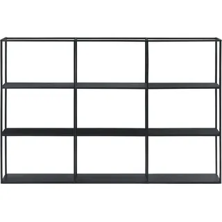 [en.casa] Wandregal Jelsa 160 x 18 x 110 cm Schwarz