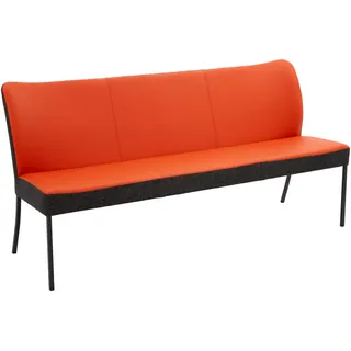 Bert Plantagie Sitzbank , Anthrazit, Orange , Metall, Textil, Leder , Echtleder , Rindleder , Uni , 180x89x65 cm , Fußauswahl, Lederauswahl, Stoffauswahl, Typenauswahl , Esszimmer, Bänke, Sitzbänke