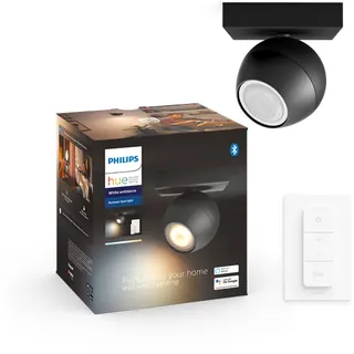 Philips Hue Buckram Single Spotlight - Black - With Dimmer Switch