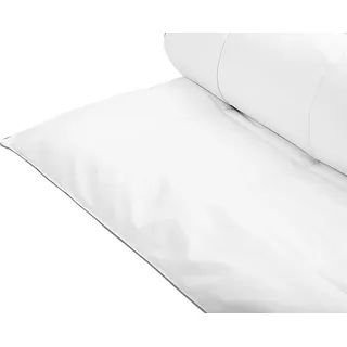 BELIANI Bettdecke Weiß Japara Baumwolle mit weicher Mikrofaser Füllung 135 x 200 cm extra warm Steppdecke Steppbett Paspel Schlafzimmer - Weiß