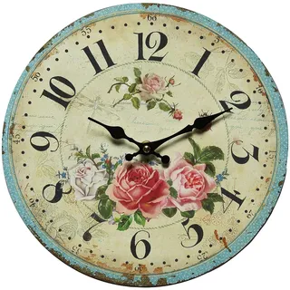Ambiente Haus Wanduhr »Rosen Wanduhr 28cm«, bunt
