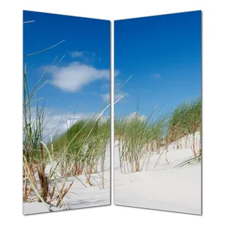 Wallario selbstklebende Duschrückwand 160 x 200 cm mit Motiv Düne am Strand unter blauem Himmel - Wandverkleidung mit Hochglanzlaminat in Glasoptik