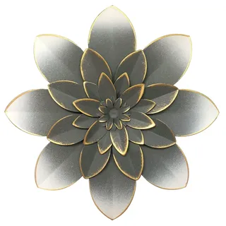picfarce Graue MetallblumenWandkunst, 24,1 cm, rustikale moderne Blumenskulptur, abgenutzte EisenWandbehang, Heimdekoration, Akzentkunstwerke für Innenbereich, Küche, Schlafzimmer, Wohnzimmer, Büro,