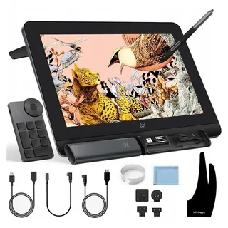 XPPen Artist Pro 16 (Gen 2), Kabelgebunden, 5080 lpi, 344,68 x 215,42 mm, USB, 1 cm, Stift, Berührung - Schwarz, Grau