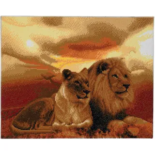 Craft Buddy CAK-A55 - Lions of the Savannah, 40x50cm Crystal Art Kit, Diamond Painting