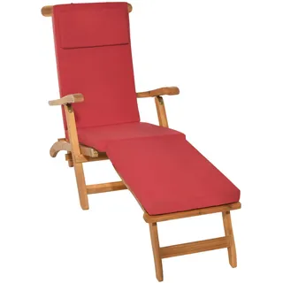 Beautissu Deckchair Auflage 175 x 45 x 5 cm rot 1 St.