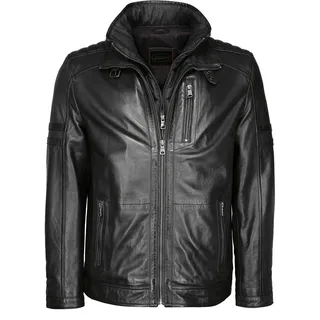 Bikerjacke JCC "Lederjacke 63535", Herren, Gr. 50, schwarz, Obermaterial: 100% Lammleder LEL. Futter: 100% Baumwolle CO., Jacken Bikerjacke