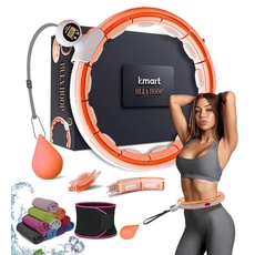 K-MART Smart Weighted Hula Ring Hoops, Hula Circle Abnehmbarer Fitnessring mit 360 Grad Auto-Spinning Ball Massage, Gymnastik, Erwachsene Fitness für Gewichtsverlust (Orange)
