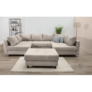Collection AB »Toni U-Form, B: 298 cm« mit Hocker, 3 Zierkissen, Federkern,