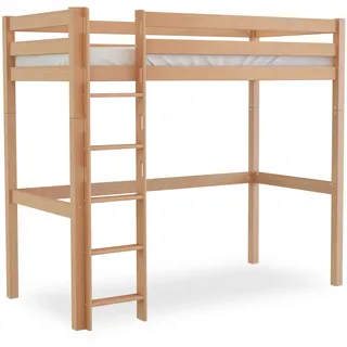 Betten-ABC Hochbett Bubema Mika 90 x 200 cm Buche massiv weiß