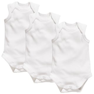 Schnizler Unisex Kleinkind Multipack Baby-Body, weiß ohne Arm 3er Pack, 86/92