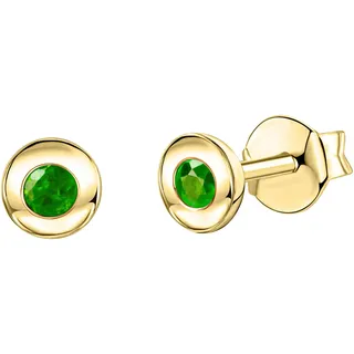 FIRETTI Paar Ohrstecker »Schmuck Geschenk, Ohrringe Solitär, Gold 375« mit Rubin, Saphir oder Smaragd 98254031-0 gelbgoldfarben-grün + grün,