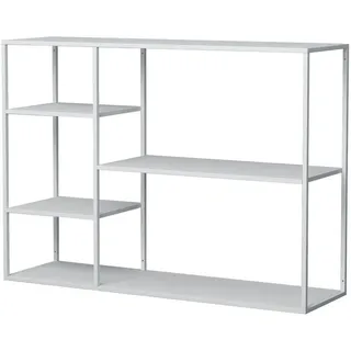 [en.casa] Standregal Isojoki , Weiß , Metall , Rechteckig , 120x87.5x35 cm , Wohnzimmer, Regale, Bücherregale