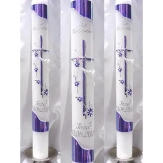 kerzenzauber-lusine Taufkerze 33-24341 Kommunionkerze Mädchen 400/40 mm weiß, Werkzeug für Expander