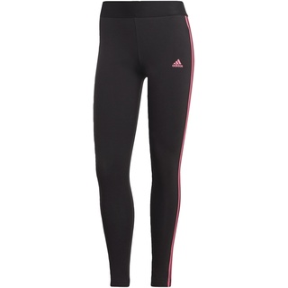 Adidas Damen 3 Stripes Leggings, Black/Pulse Magenta, XS