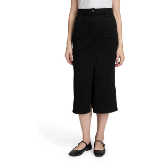 Jeansrock BETTY BARCLAY "Jeansrock mit aufgesetzten Taschen", Damen, Gr. 36, schwarz (schwarz denim), Einsatz: 99% Baumwolle CO. 1% Elasthan EL., Röcke Jeansrock