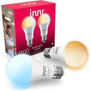 innr Zigbee E27 Smart Lampe, funktioniert mit Alexa und Hue* (Bridge erforderlich), warm- bis kaltweiß, Smart Glühbirne E27 dimmbar, Smart Home Lampe, 1190 Lumen, 2-Pack