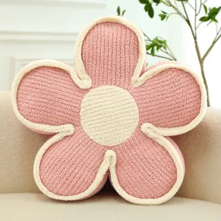 Kyduu Blume Bodenkissen Sitzkissen, Blumenbodenkissen Sitzkissen Bodenkissen,50cm,Niedliche Blume Kissen, Weiches Blütenblattkissen, Blumenförmige Wurfkissen, Blumenkissen, Blumen Kissen(Rosa)