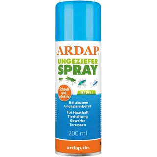 ARDAP Repell Ungezieferspray 200ml - Insektenspray bei akutem Ungezieferbefall - Abwehrend bei Insektenbefall - Insektenspray Wohnung - Schädlingsfrei - Wirkt schnell & effektiv (PT19)