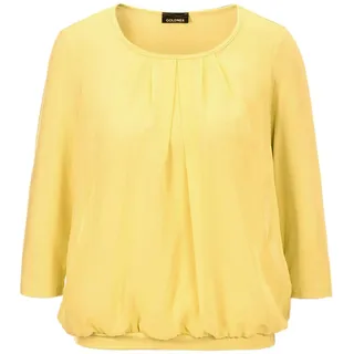 GOLDNER Kurzarmbluse »Chiffon-Shirt mit 3/4-Arm, Rundhals«, gelb,
