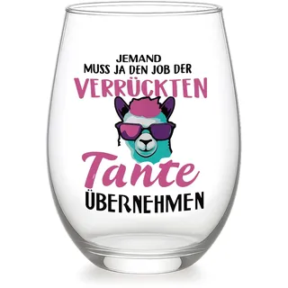 Verdaxis Lustiges Weinglas Verrückten Tante Geschenk, Weinglas Geschenk für Beste Tante Weihnachten, Personalisiert Geschenke für Auntie zum Geburtstag Weihnachten Muttertag 17oz